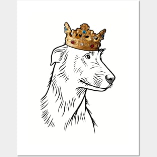 Irish Wolfhound Dog King Queen Wearing Crown Posters and Art